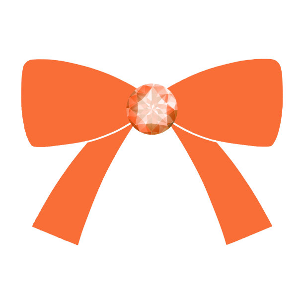 插图的一个可爱的橙色丝带与珠宝图片下载
