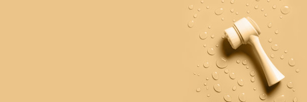 面部刷和肥皂液。横幅图片下载