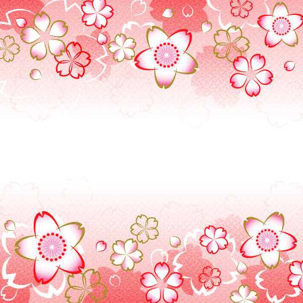 玉禅图案以樱花为主题，复制空间可用图片下载