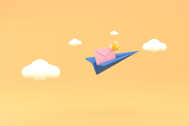 信封和纸飞机上的钟形图标是隔离的。图片下载