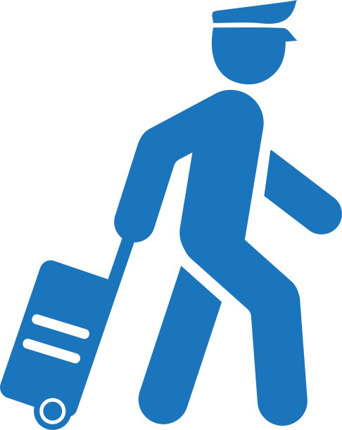 行人图标，步行者图标，旅行图标，蓝色矢量图图片下载
