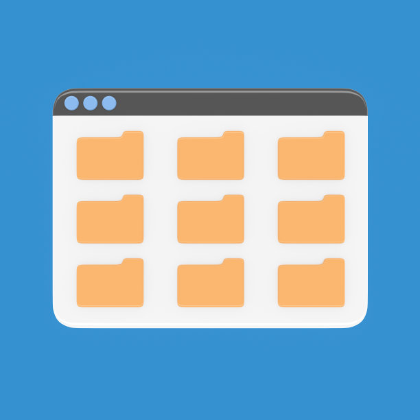 桌面界面窗口文件夹简单卡通UI 3d渲染图片下载