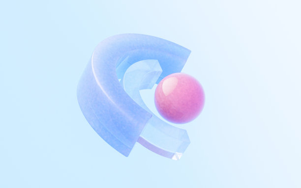 抽象玻璃几何图形，三维渲染。图片下载