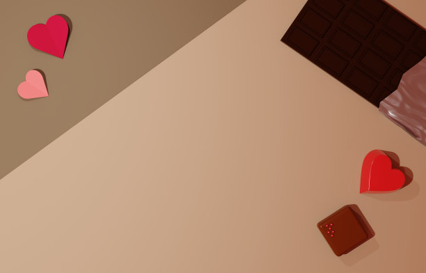 一组巧克力的3D图像图片下载