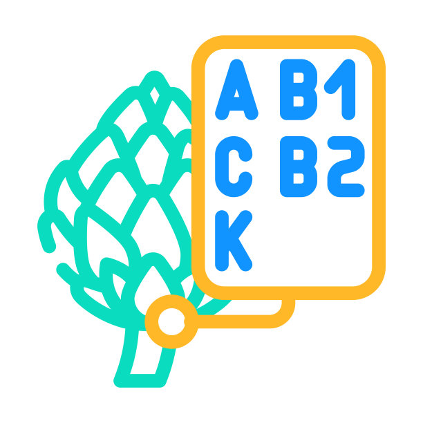 洋蓟维生素彩色图标矢量素材图片下载
