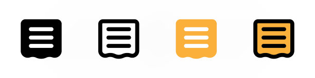 白色背景上的收据图标图片下载