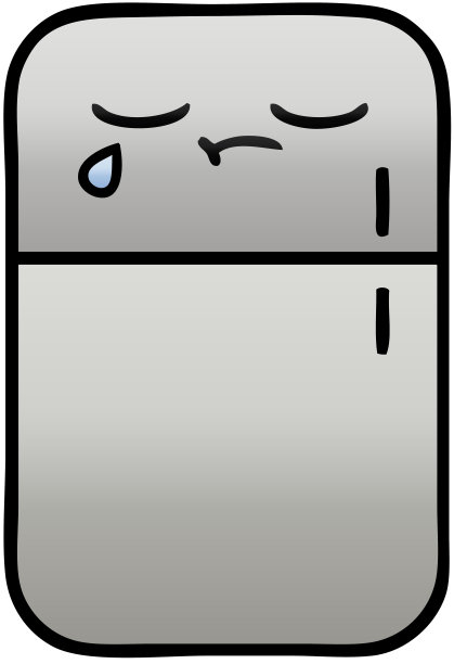 渐变阴影卡通冰箱冷冻室图片下载