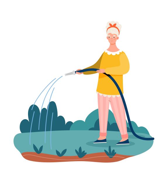 女人给植物浇水图片下载