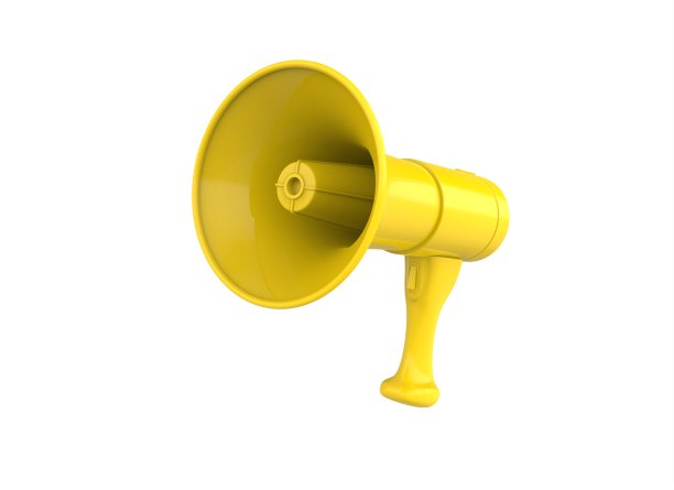 黄色扩音器三维渲染图片下载