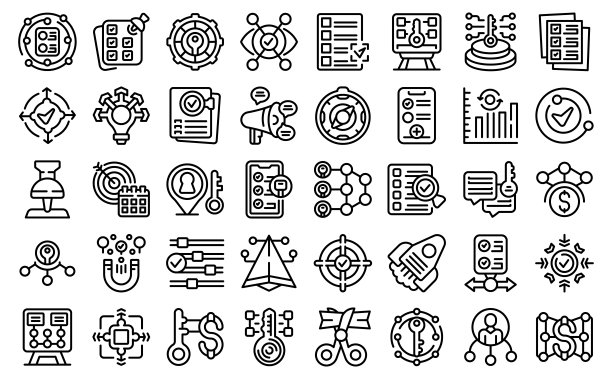 关键点图标轮廓矢量图图片下载