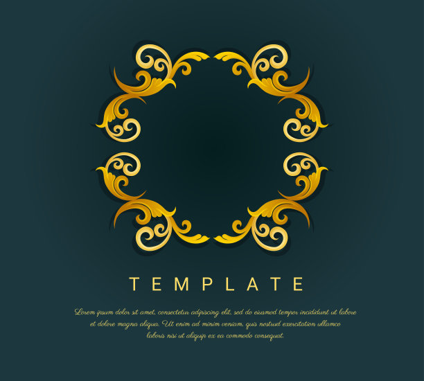 优雅的标志，东方风格，金色轮廓花的标志，装饰装饰的邀请和贺卡的标志。图片下载