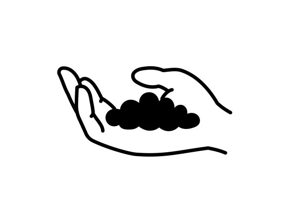 手里有一堆土。捆起土壤或肥料。矢量线。可编辑的轮廓笔画。图片下载