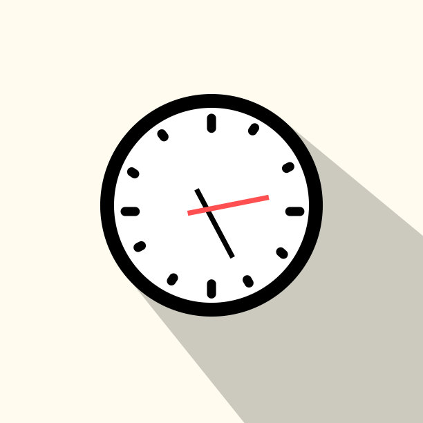 平面设计时钟矢量图形5点钟图片下载