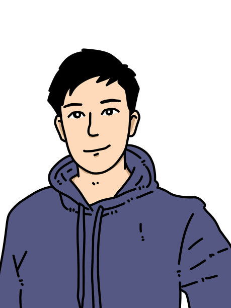 白色背景的可爱男人卡通图片下载