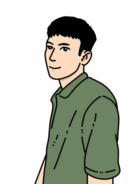 白色背景的可爱男人卡通图片下载