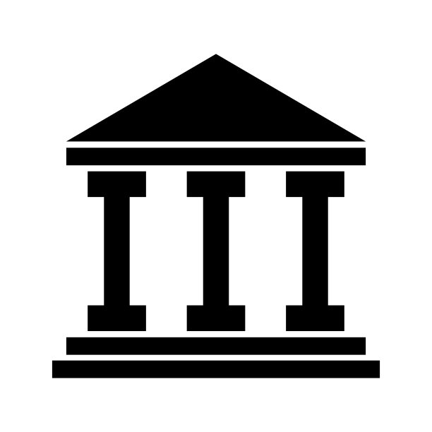 建筑大学建筑图标，博物馆罗马符号，平面设计矢量插图图片下载