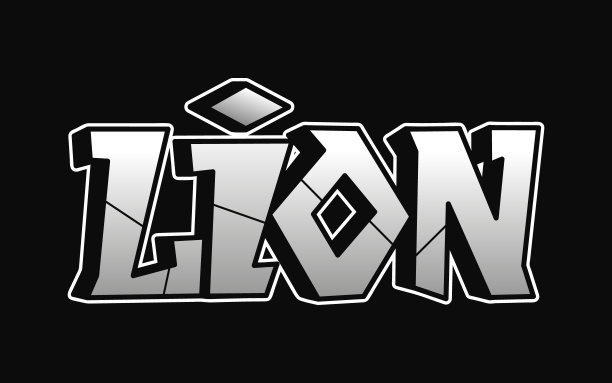 狮子字涂鸦风格的字母。矢量手绘涂鸦卡通标志插图。有趣酷的狮子字母，时尚，涂鸦风格的t恤，海报概念图片下载