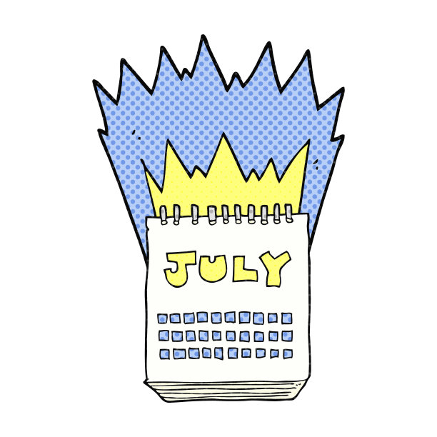 显示七月的手绘卡通日历图片下载