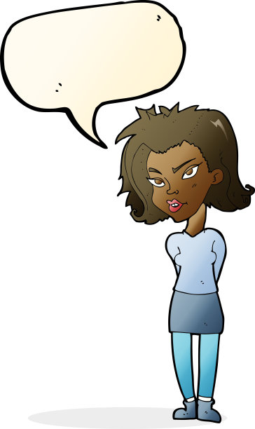 卡通女人说话泡沫图片下载