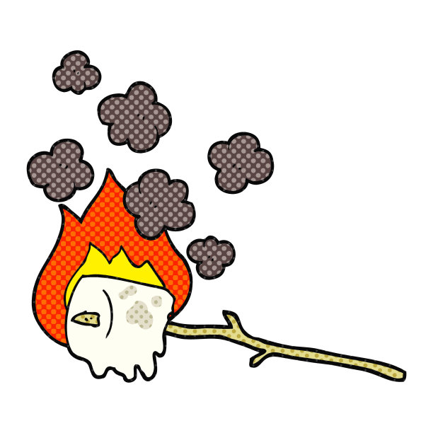 手绘卡通燃烧棉花糖图片下载