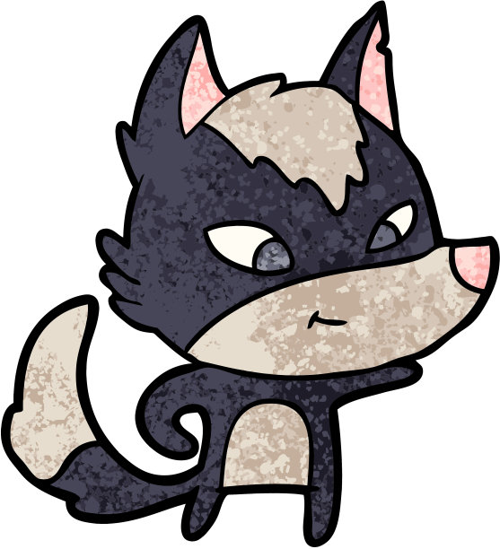 友好的卡通狼图片下载