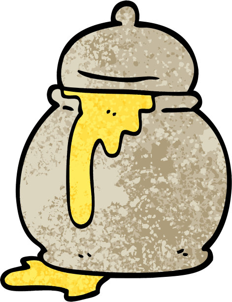 Grunge纹理插图卡通蜜罐图片下载