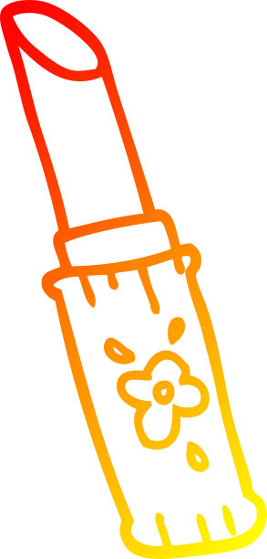 温暖的渐变线条绘制的卡通口红图片下载