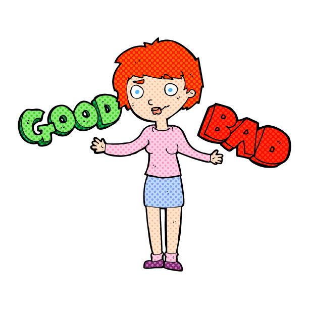 卡通女人权衡选择图片下载
