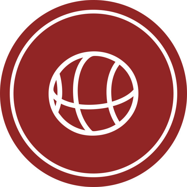 篮球运动的圆形图标符号图片下载