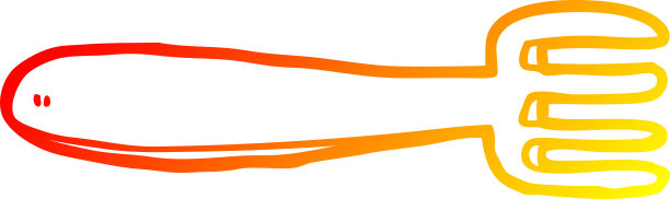 暖梯度线绘制卡通叉子图片下载