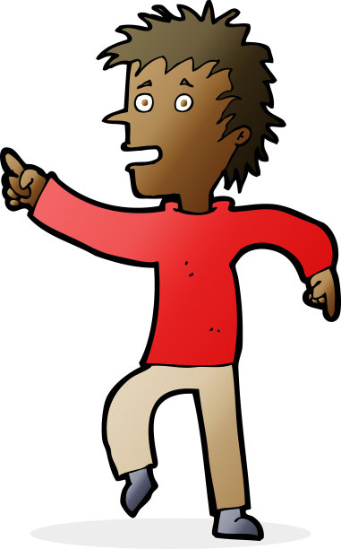 卡通快乐男人指点插画图片下载