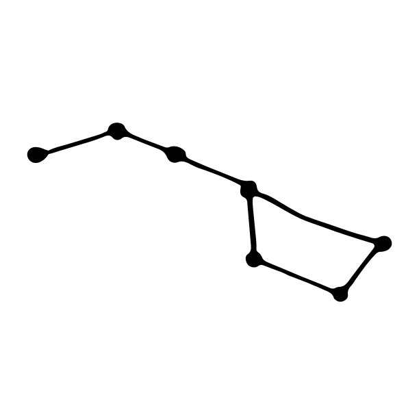 线涂鸦星座。手绘北斗七星图片下载