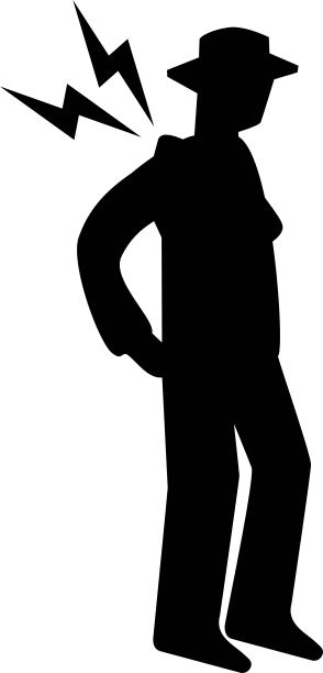 一个肩膀僵硬的男人剪影/插图材料(矢量插图)图片下载