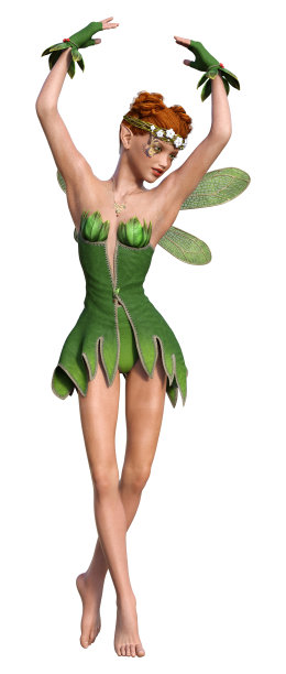 三维渲染白衣春仙图片下载