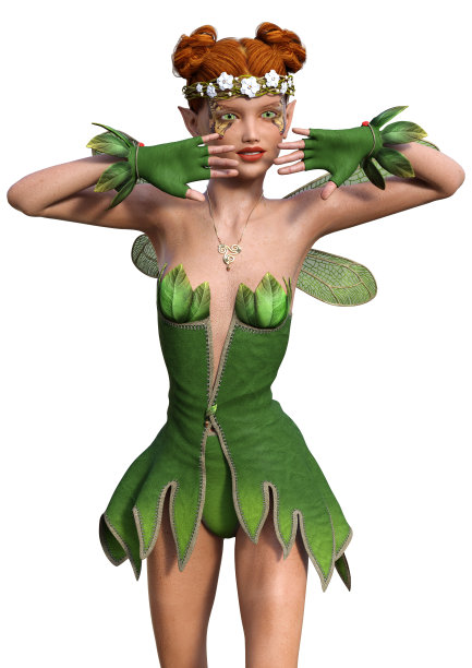 三维渲染白衣春仙图片下载