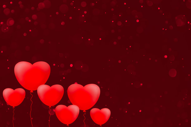 心脏气球在闪光的背景。图片下载