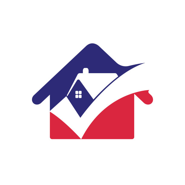 检查家矢量符号设计模板。象征房地产业务。图片下载