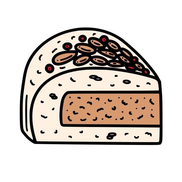 八宝饭，中式米布丁矢量插画。中国新年甜点图片下载