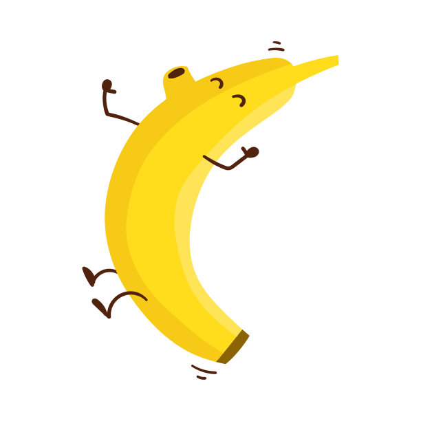 可爱的卡通情感香蕉人物贴纸在白色背景图片下载