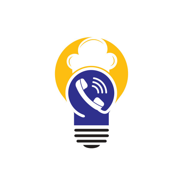 手机厨师矢量符号设计。手机和厨师帽图标设计。图片下载