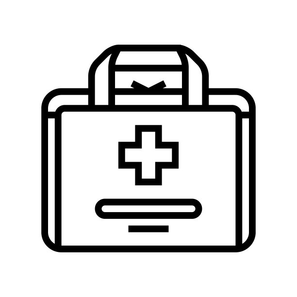 急救箱直线图标矢量图图片下载