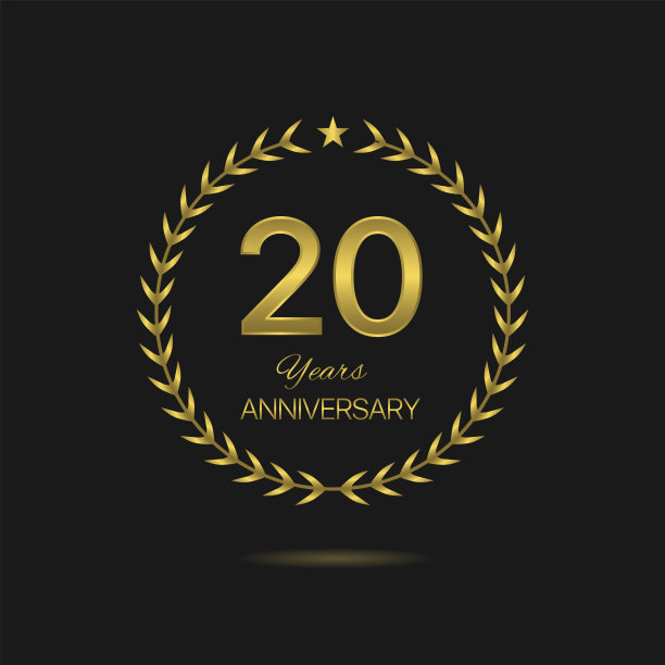 二十周年金桂花圈标签图片下载