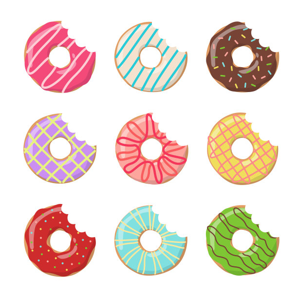 白色背景上孤立的甜甜圈图片下载