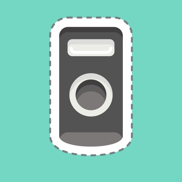 贴纸线切相机遥控器。与摄影符号相关。设计简单，可编辑。简单的说明图片下载