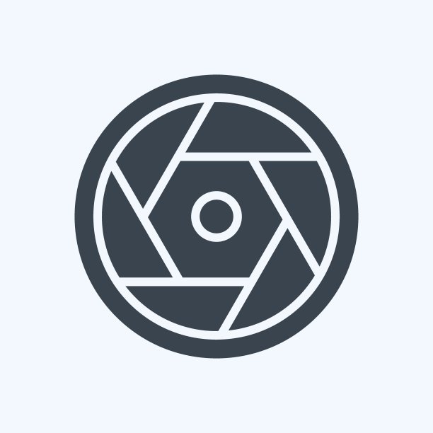 图标相机镜头。与摄影符号相关。字形风格。设计简单，可编辑。简单的说明图片下载