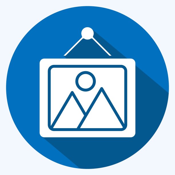 图标相框。与摄影符号相关。长阴影风格。设计简单，可编辑。简单的说明图片下载