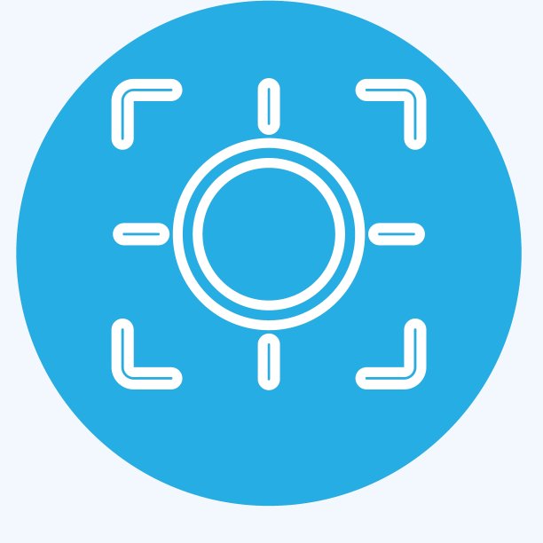 图标放大。与摄影符号相关。蓝眼睛的款式。设计简单，可编辑。简单的说明图片下载