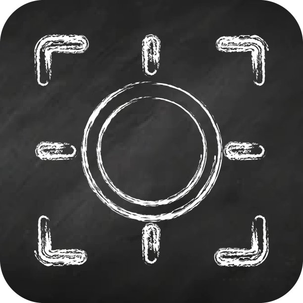 图标放大。与摄影符号相关。粉笔的风格。设计简单，可编辑。简单的说明图片下载