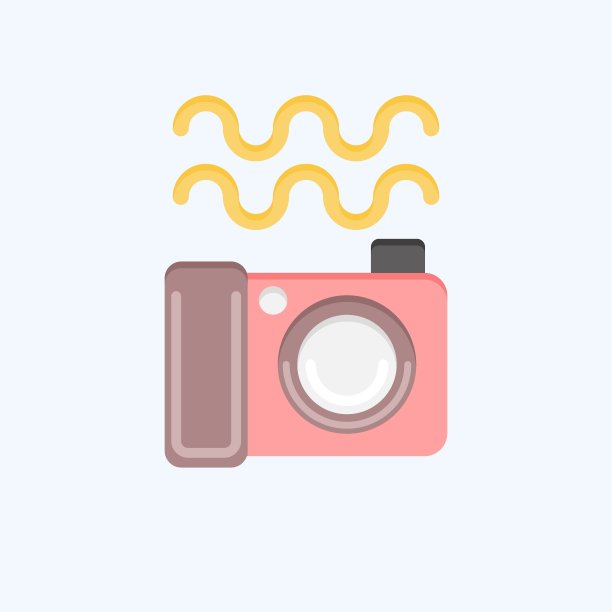 水下摄影。与摄影符号相关。平的风格。设计简单，可编辑。简单的说明图片下载