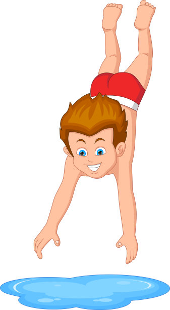 男孩跳进游泳池图片下载